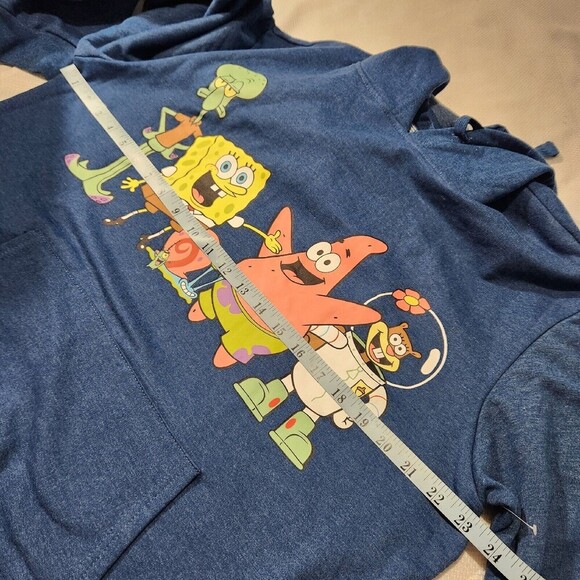 Spongebob Sweater unisex size XXL (19) Color Blue hoodie pocket - Picture 4 of 10